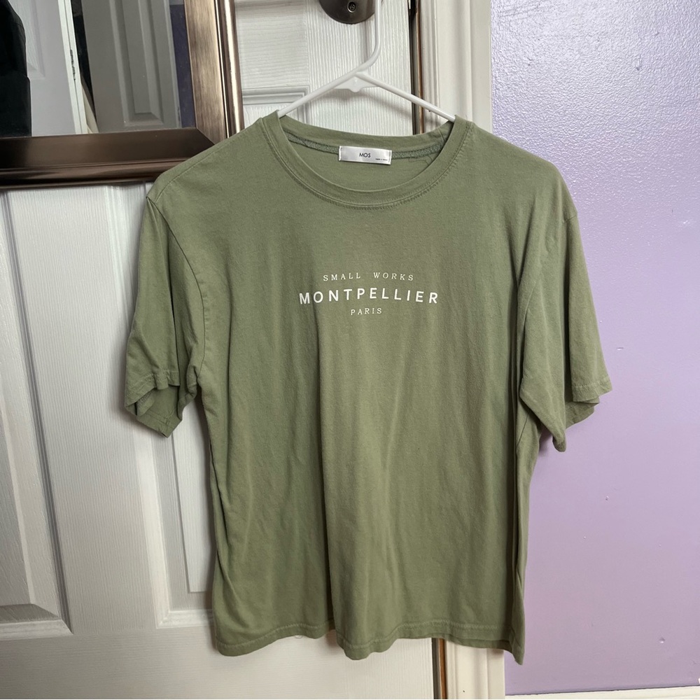 Korean Fashion Green Graphic T-Shirt